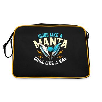 Manta Rays Glide Like A Manta Chill Like Swimmer - Retro Bag - black/gold - Back