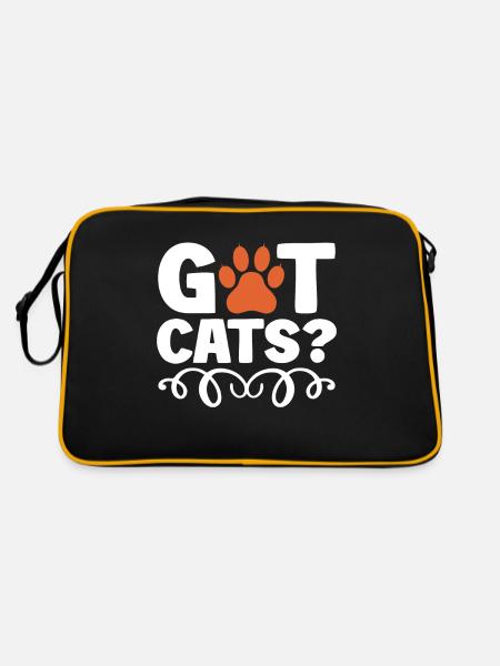 Cat Mom Gifts - Retro Tasche - Schwarz/Gold - Hinten