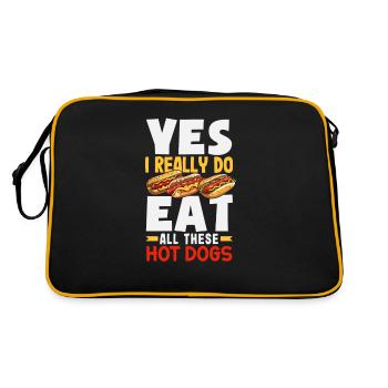 Ouais, je mange ces hot-dogs - Sac Retro - noir/or - Dos