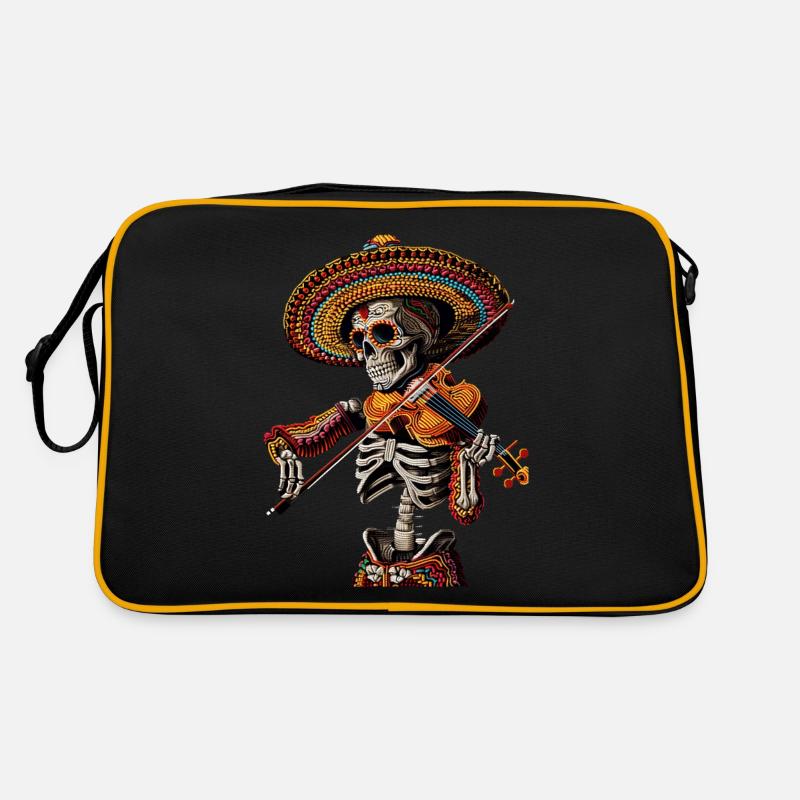 Mexican Violin Skeleton Retro Bag