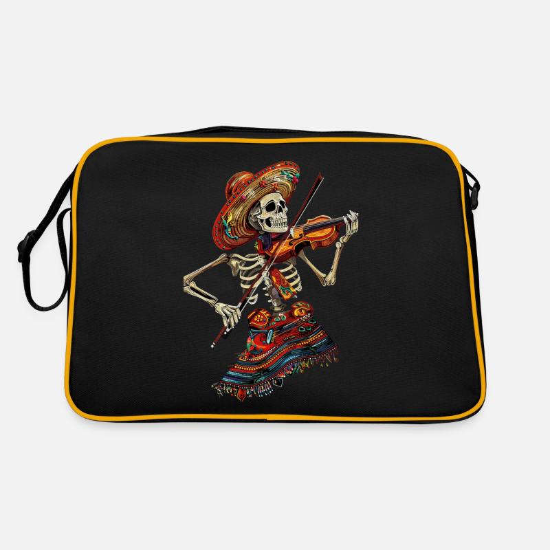 Mexican Violin Skeleton Retro Bag