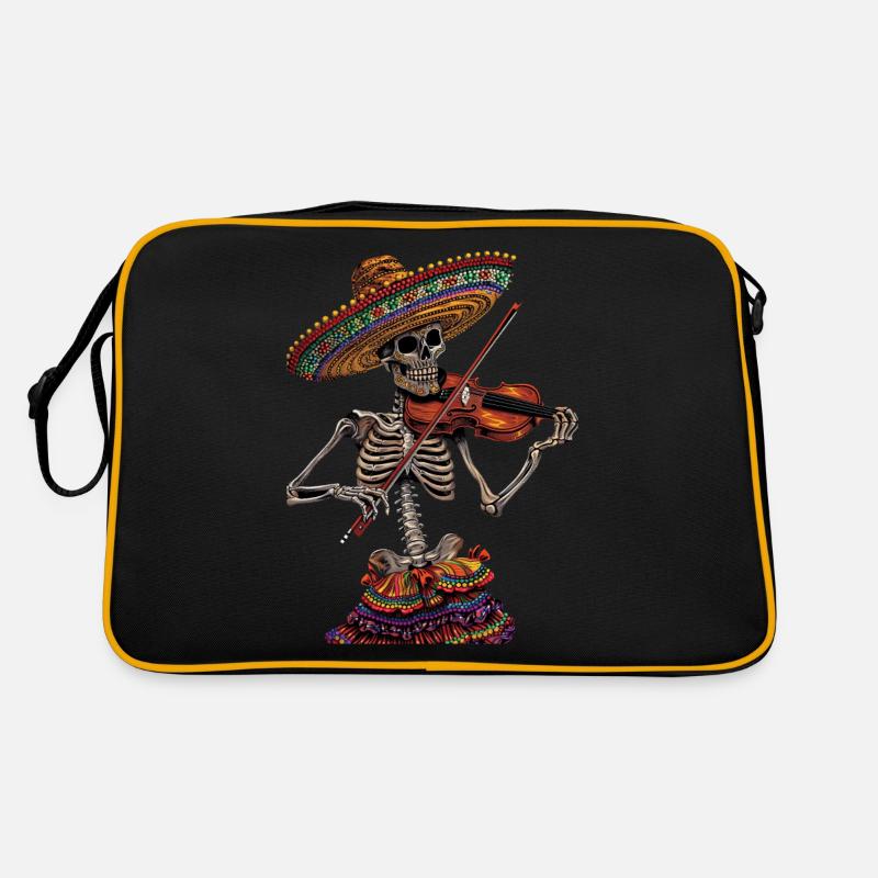 Mexican Violin Skeleton Retro Bag