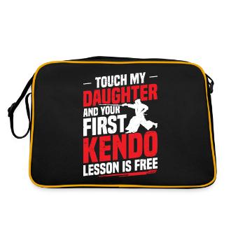 Berühre Meine Tochter Und Deine Erste - Retro Tasche - Schwarz/Gold - Hinten