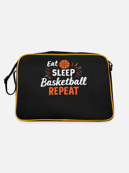 Eat Sleep Basketball Repeat Basketball - Retro Bag - black/gold - Back