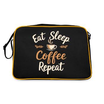Eat Sleep Coffee Repeat Coffee Funny Coffee - Retro Bag - black/gold - Back