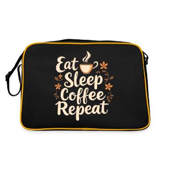 Eat Sleep Coffee Repeat Coffee Funny Coffee - Retro Bag - black/gold - Back