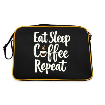 Eat Sleep Coffee Repeat Coffee Funny Coffee - Retro Bag - black/gold - Back