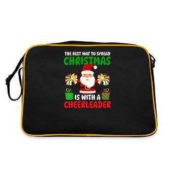 Weihnachts-Cheerleader Am besten mit einem Cheerleader - Retro Tasche - Schwarz/Gold - Hinten