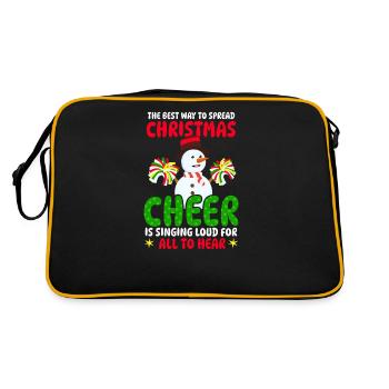 Weihnachten Cheerleader Weihnachtsstimmung Laut Hören - Retro Tasche - Schwarz/Gold - Hinten
