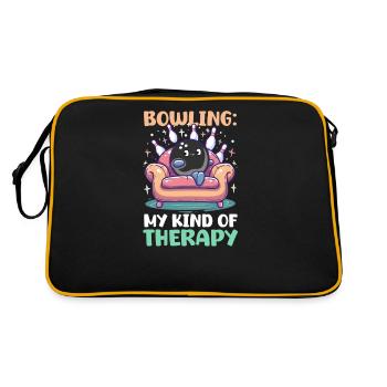 Bowling Bowling: Meine Art von Therapie - Retro Tasche - Schwarz/Gold - Hinten