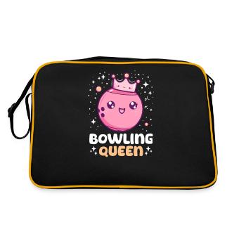 Bowling Bowling Königin - Retro Tasche - Schwarz/Gold - Hinten