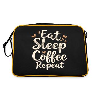 Eat Sleep Coffee Repeat Coffee Funny Coffee - Retro Bag - black/gold - Back