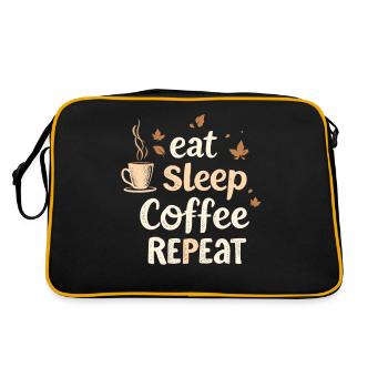 Eat Sleep Coffee Repeat Coffee Funny Coffee - Retro Bag - black/gold - Back