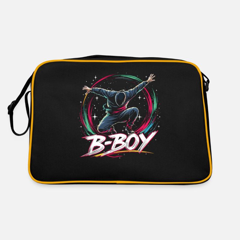 B-Boy Breakdance Breakdancer Urban Hip Hop - Retro Tasche - Schwarz/Gold