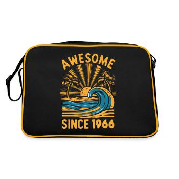 Awesome Since 1966 Geburtstag Strand - Retro Tasche - Schwarz/Gold - Hinten