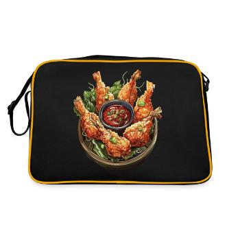 Nourriture chinoise crabe Rangoon Meme drôle - Sac Retro - noir/or - Dos