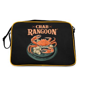 Nourriture chinoise crabe Rangoon Meme drôle - Sac Retro - noir/or - Dos