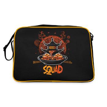 Nourriture chinoise crabe Rangoon Meme drôle - Sac Retro - noir/or - Dos