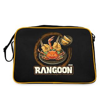Nourriture chinoise crabe Rangoon Meme drôle - Sac Retro - noir/or - Dos