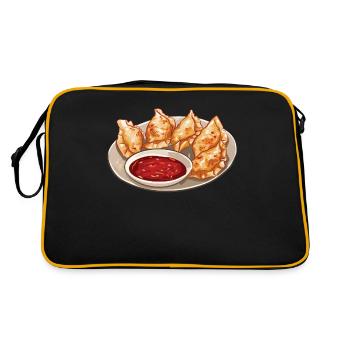 RF Nourriture Chinoise Crabe Rangoon Mème Drôle - Sac Retro - noir/or - Dos