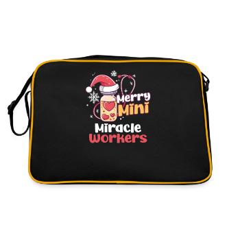 Weihnachten auf der Neugeborenen-Intensivstation Frohe Wundertäter - Retro Tasche - Schwarz/Gold - Hinten