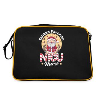 Weihnachts-Weihnachtsschwester des Weihnachtsmanns auf der Neugeborenen-Intensivstation - Retro Tasche - Schwarz/Gold - Hinten