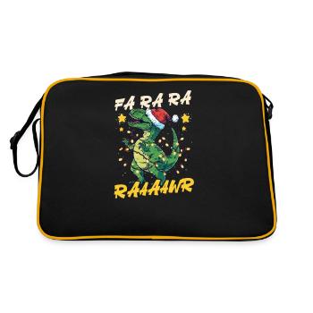 Dinosaur Christmas Fa Ra Ra Raaaawr - Retro Bag - black/gold - Back