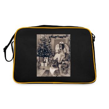 Selfie Cat Christmas Party Christmas Outfit - Retro Bag - black/gold - Back