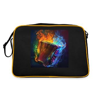 Akkordeon - Retro Tasche - Schwarz/Gold - Hinten