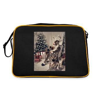 Selfie Cat Christmas Party Christmas Outfit - Retro Bag - black/gold - Back