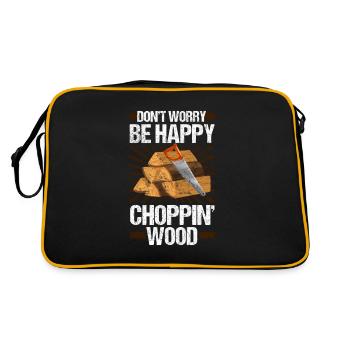 Ne vous inquiétez pas, soyez heureux, Choppin Wood - Sac Retro - noir/or - Dos