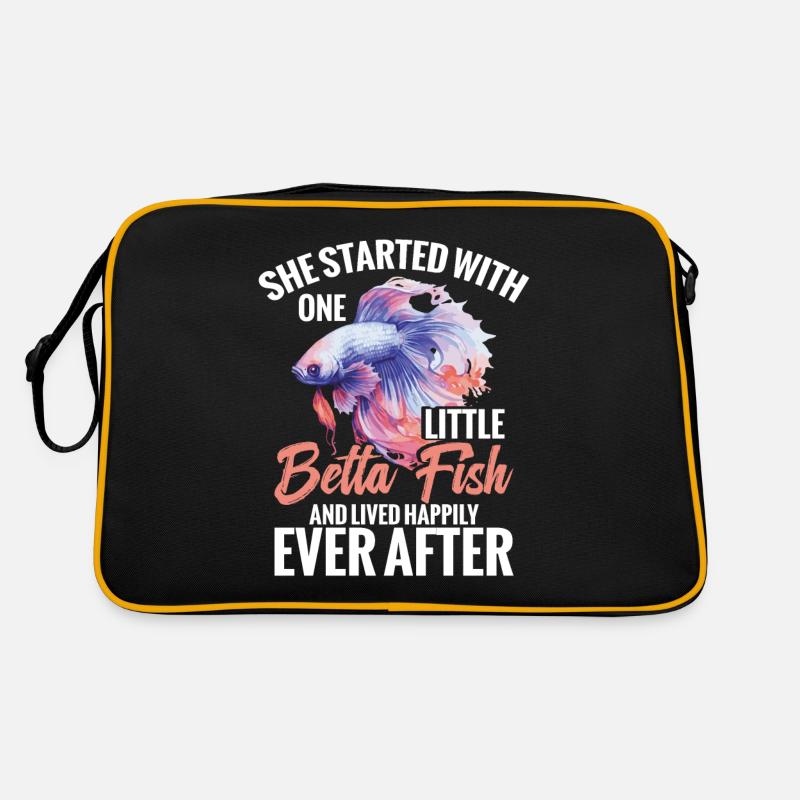 Sie Begann Mit Einem Kleinen Betta-fisch Und Lebte Retro Tasche