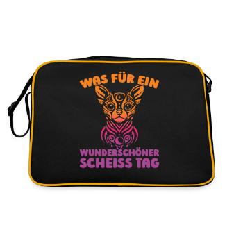 Chihuahua, s’il vous plaît, ferme ta gueule - Sac Retro - noir/or - Dos