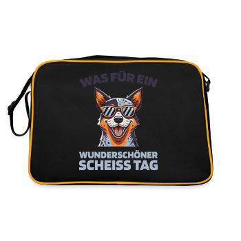 Australischer Rinderhund - Retro Tasche - Schwarz/Gold - Hinten