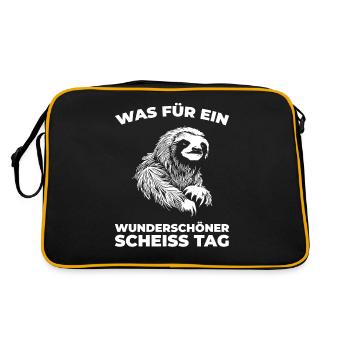 Paresse, s’il te plaît, ferme ta gueule - Sac Retro - noir/or - Dos