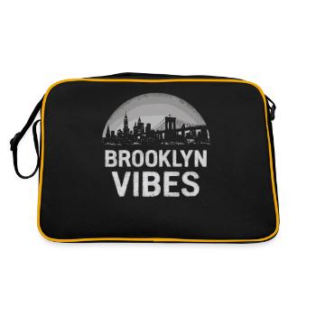 Brooklyn Vibes Bridge New York City New York - Retro Bag - black/gold - Back