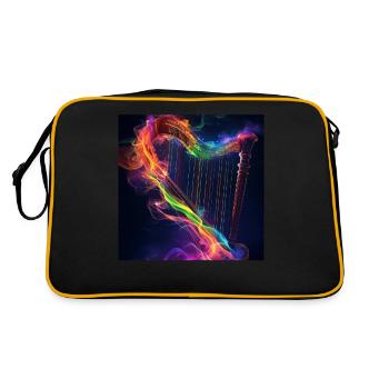 Harfe - Retro Tasche - Schwarz/Gold - Hinten