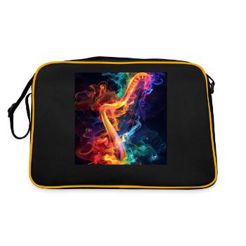 Harfe - Retro Tasche - Schwarz/Gold - Hinten