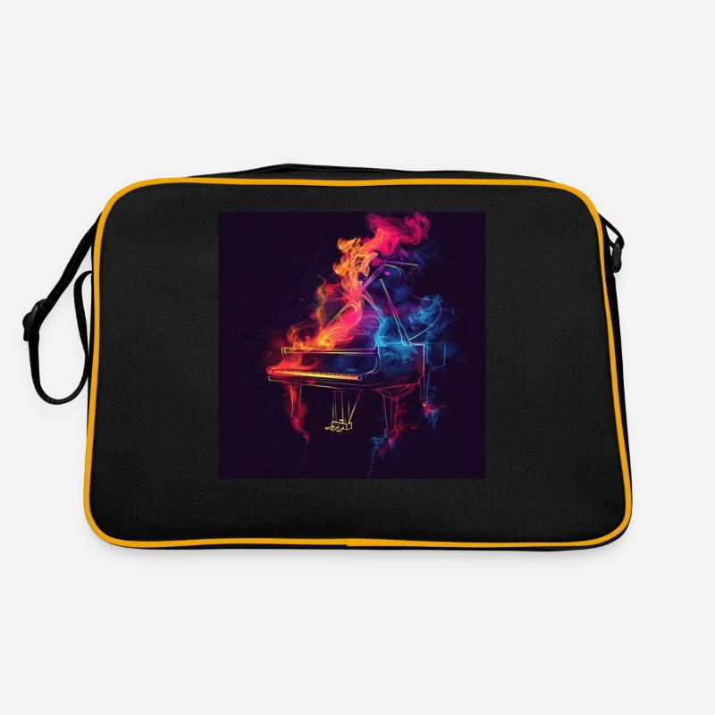 Klavier - Retro Tasche - Schwarz/Gold