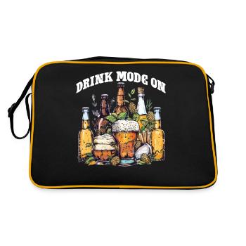 Drink Mode On - Retro Tasche - Schwarz/Gold - Hinten