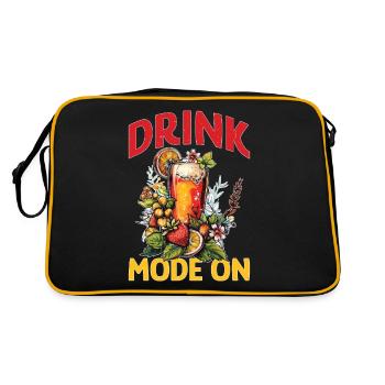 Drink Mode On 2 - Retro Tasche - Schwarz/Gold - Hinten