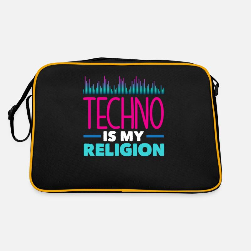 Techno Lover: Techno Ist Meine Religion Retro Tasche