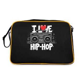J’aime le hip hop Hip hop Musique hip hop Boombox Rap - Sac Retro - noir/or - Dos