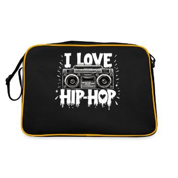 J’aime le hip hop Hip hop Musique hip hop Boombox Rap - Sac Retro - noir/or - Dos