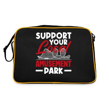 Achterbahn Support Your Local Amusement Park - Retro Tasche - Schwarz/Gold - Hinten
