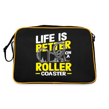 Roller coaster life is better on a roller coaster - Retro Bag - black/gold - Back