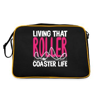 Roller coaster life in the roller coaster frenzy - Retro Bag - black/gold - Back