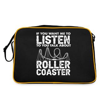 Achterbahn Wenn Du Über Achterbahnen Reden Willst - Retro Tasche - Schwarz/Gold - Hinten