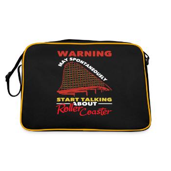 Achterbahn Warnung Redet Spontan - Retro Tasche - Schwarz/Gold - Hinten