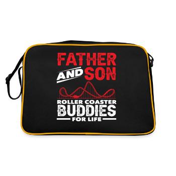 Achterbahn Vater Und Sohn Freunde Fürs Leben - Retro Tasche - Schwarz/Gold - Hinten